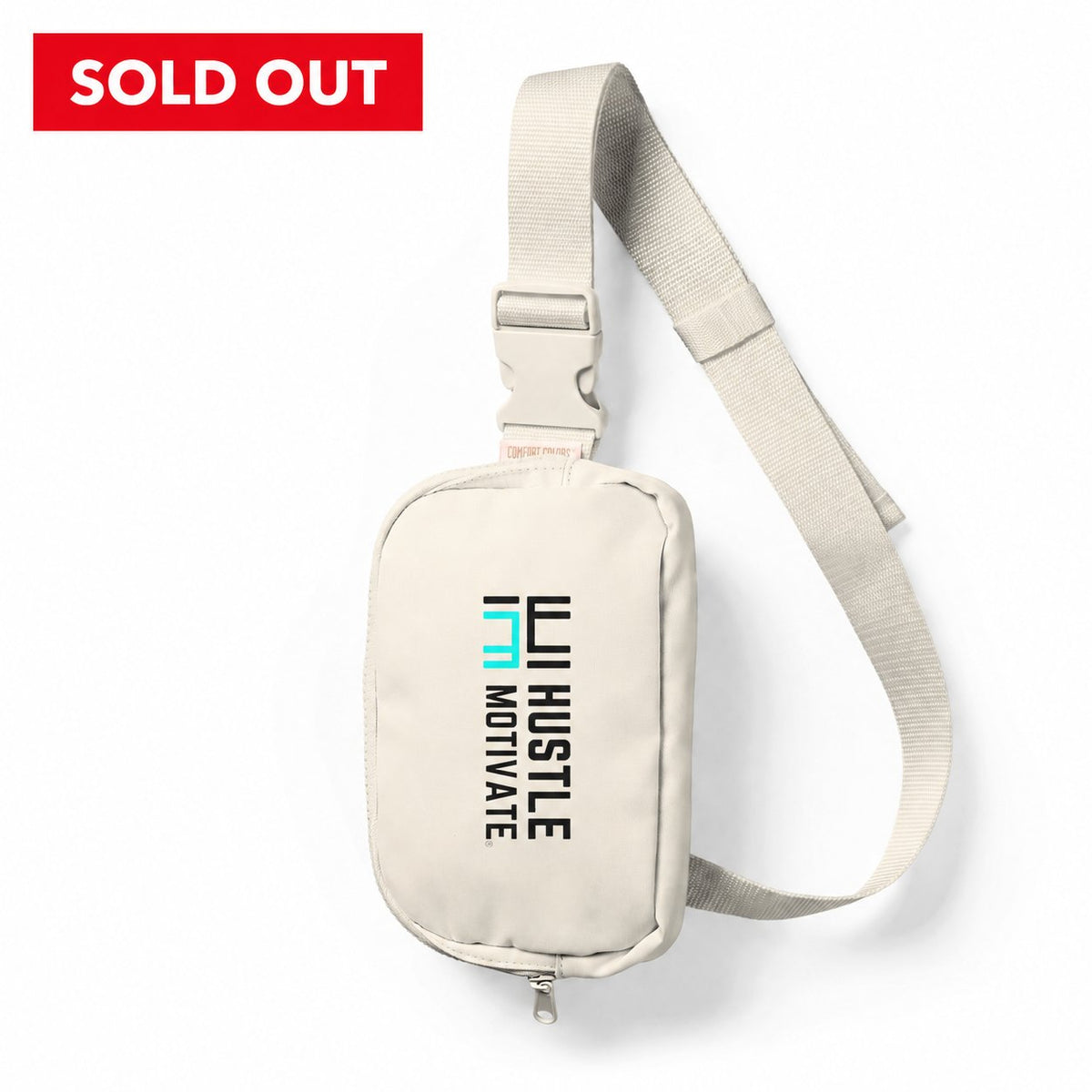 Hustle Motivate Sling Bag, ivory, front view, SOLD OUT
